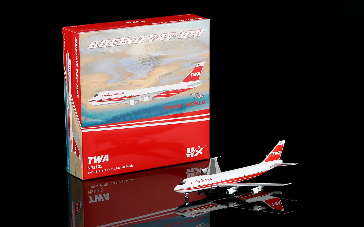 Collectible Diecast Aircraft Model Boeing B747-100 B551703P HX Models 1:400 Trans World Airlines Reg: N93105