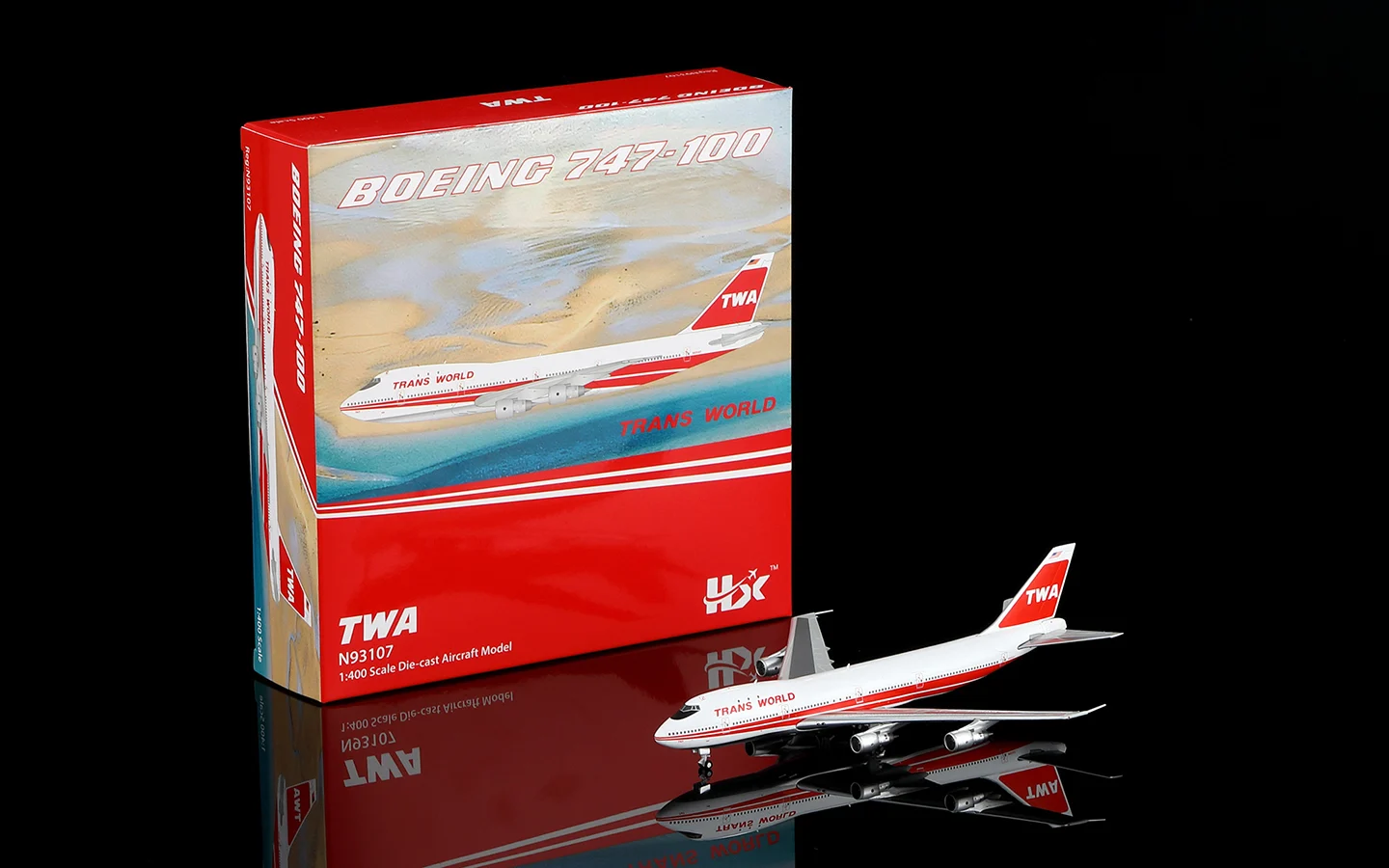 Collectible Diecast Aircraft Model Boeing B747-100 B551704P HX Models 1:400 Trans World Airlines Reg: N93107