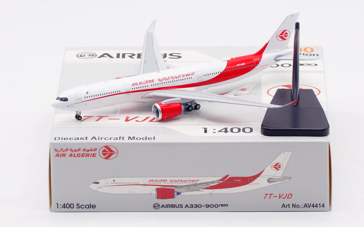 Collectible Diecast Aircraft Model Airbus A330-900neo AV4414 Aviation 1:400 Air Algérie Reg: 7T-VJD