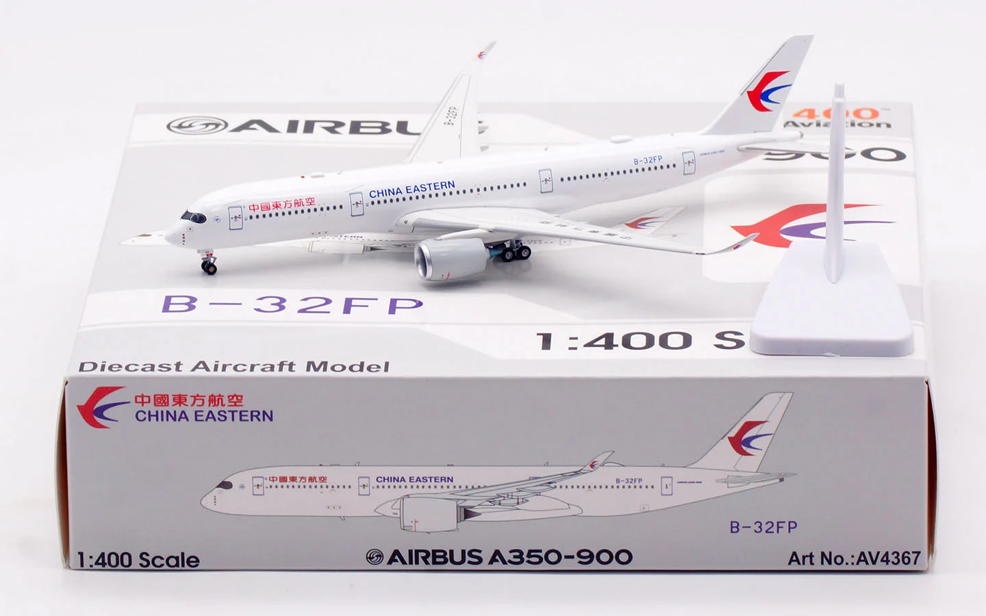 Collectible Diecast Aircraft Model Airbus A350-900 AV4367 Aviation 1:400 China Eastern Airlines Reg: B-32FP