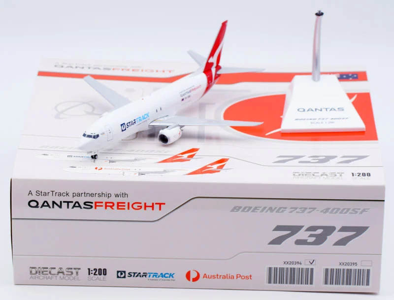 Collectible Diecast Aircraft Model Boeing B737-400SF XX20394 JC Wings 1:200 Qantas Freight Reg: VH-XNH
