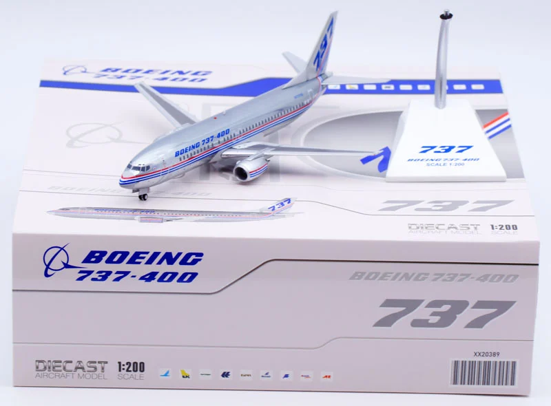 Collectible Diecast Aircraft Model Boeing B737-400 XX20389 JC Wings 1:200 "House Color" Reg: N73700