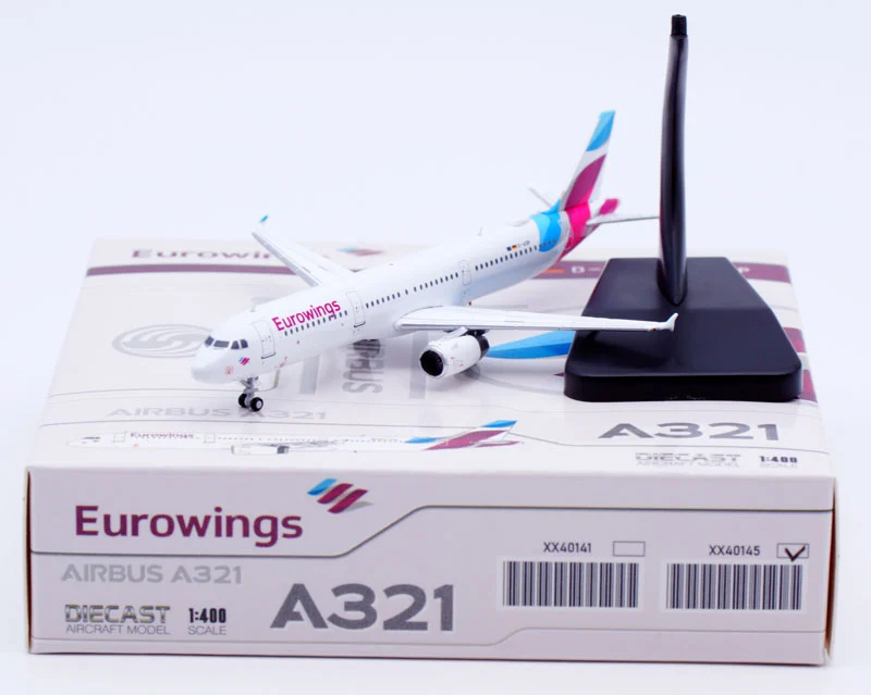 Collectible Diecast Aircraft Model Airbus A321 XX40145 JC Wings 1:400 Eurowings Reg: D-AIDP