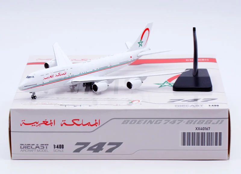 Collectible Diecast Aircraft Model Boeing B747-8(BBJ)  XX40167 JC Wings 1:400 Morocco Government Reg: CN-MBH