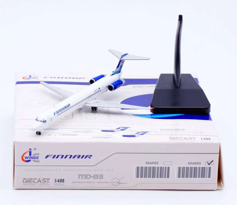 Collectible Diecast Aircraft Model MCDONNELL Douglas MD-83 XX40103 JC Wings 1:400 Finnair Reg: OH-LPH