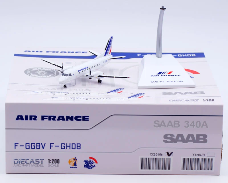 Collectible Diecast Aircraft Model Saab 340 XX20406 JC Wings 1:200 Air France Reg: F-GGBV