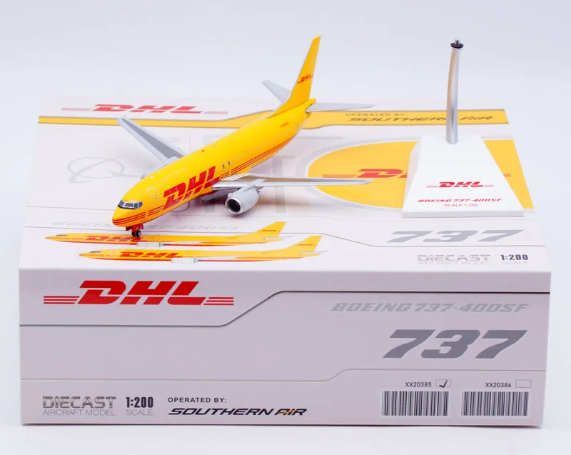 Collectible Diecast Aircraft Model Boeing B737-400 XX20385 JC Wings 1:200 DHL (Southern Air) Reg: N498SA
