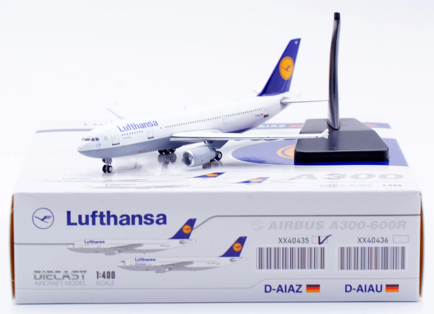 Collectible Diecast Aircraft Model Airbus A300-600R XX40443 JC Wings 1:400 Lufthansa Reg: D-AIAZ