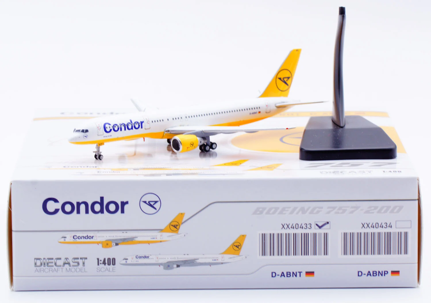 Collectible Diecast Aircraft Model Boeing B757-200 XX40433 JC Wings 1:400 Condor Reg: D-ABNT