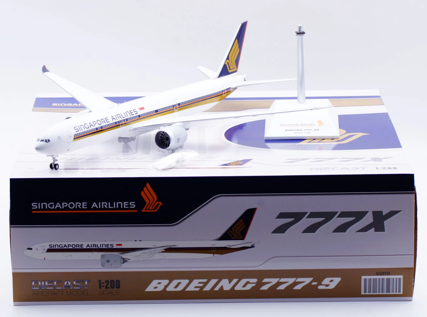 Collectible Diecast Aircraft Model Boeing B777-9X XX20731 JC Wings 1:200 Singapore Airlines