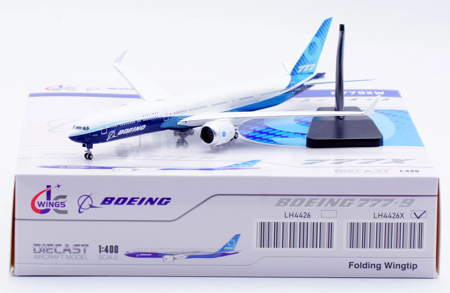Collectible Diecast Aircraft Model Boeing B777-9 LH4426X [First Flight] [Folded Wingtip] JC Wings 1:400 "House Color" Reg: N779XW
