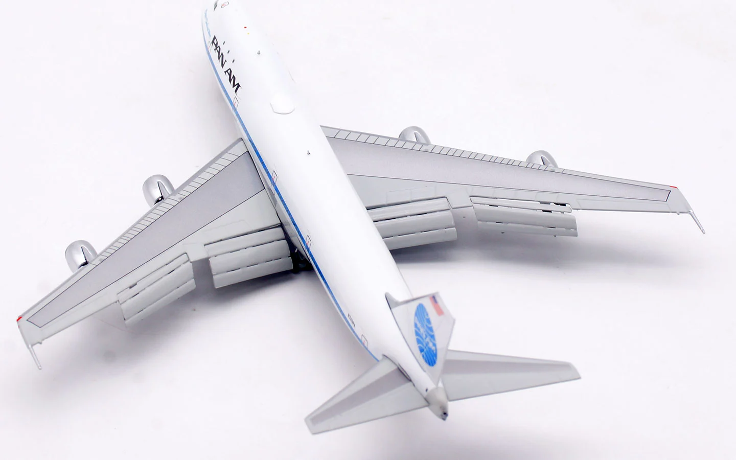 Collectible Diecast Aircraft Model Boeing B747-100 B551412PF "Clipper Dashing Wave" HX Models 1:400 Pan Am Reg: N749PA Flaps Down