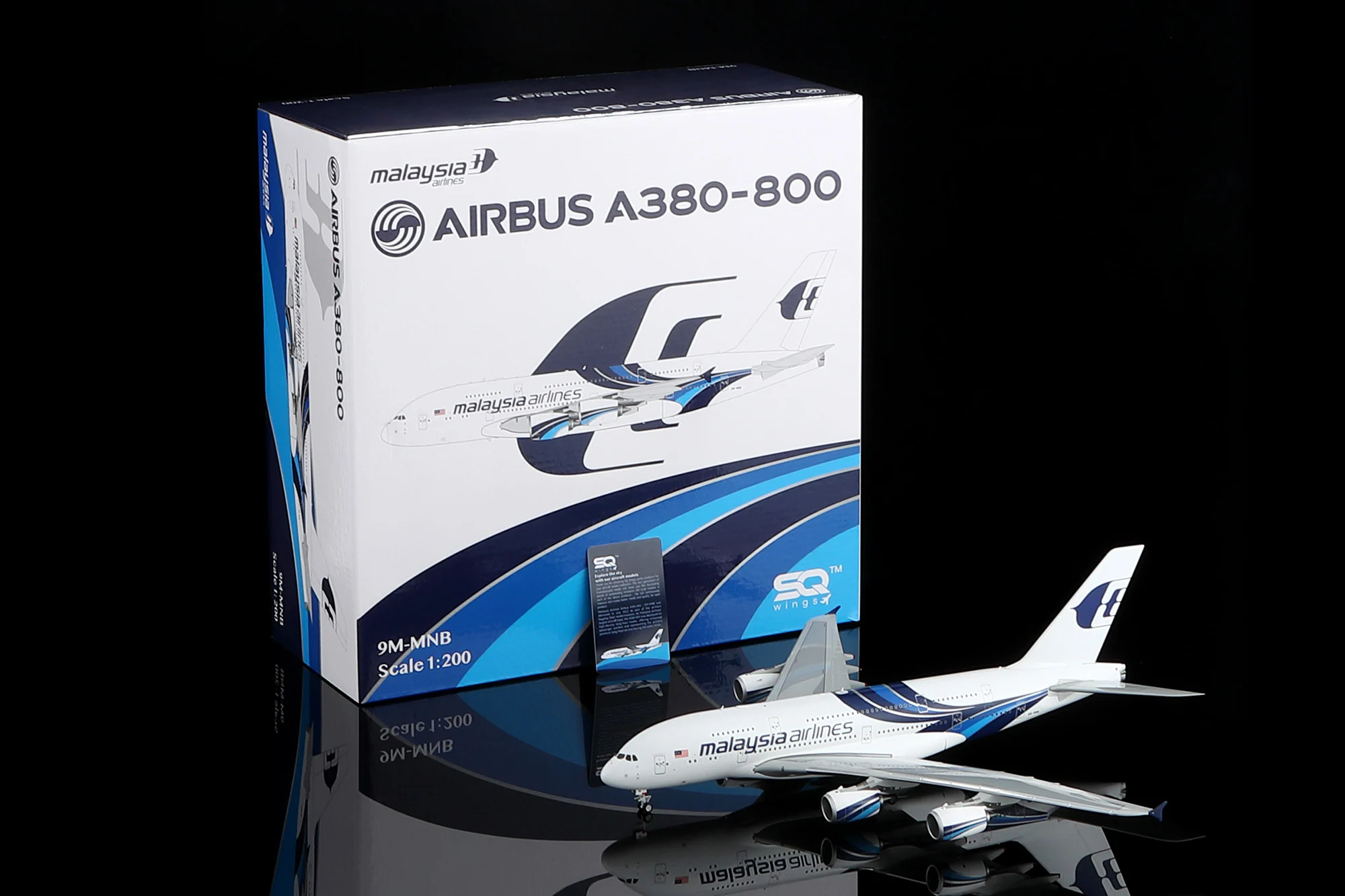 Collectible Diecast Aircraft Model Airbus A380-800 L2151 SQ Wings 1:200 Malaysia Airlines Reg: 9M-MNB