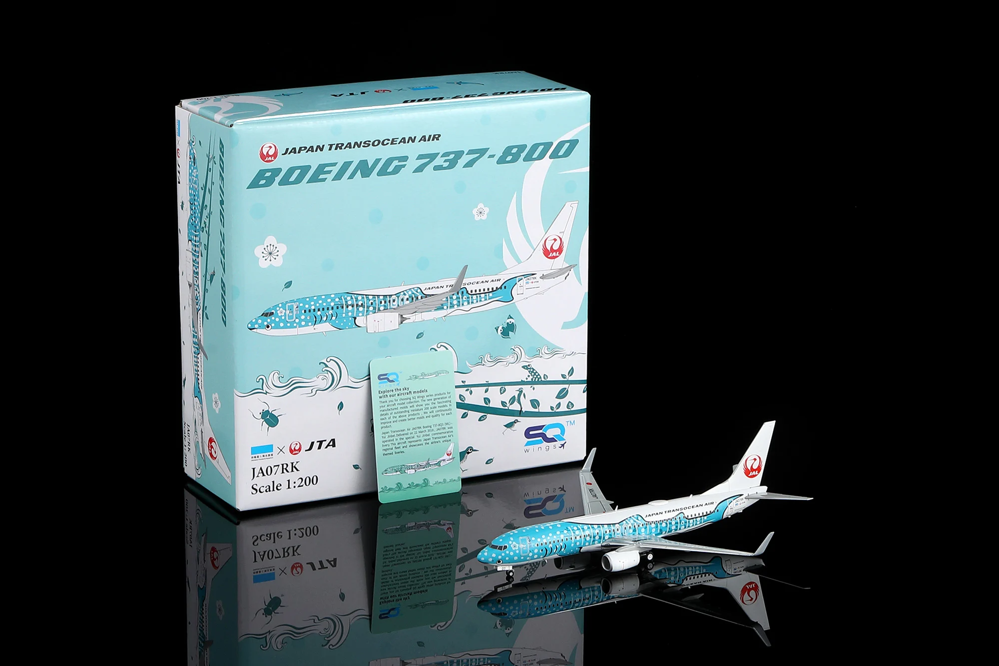 Collectible Diecast Aircraft Model Boeing B737-800 L2347 SQ Wings 1:200 Japan Transocean Air Reg: JA07RK