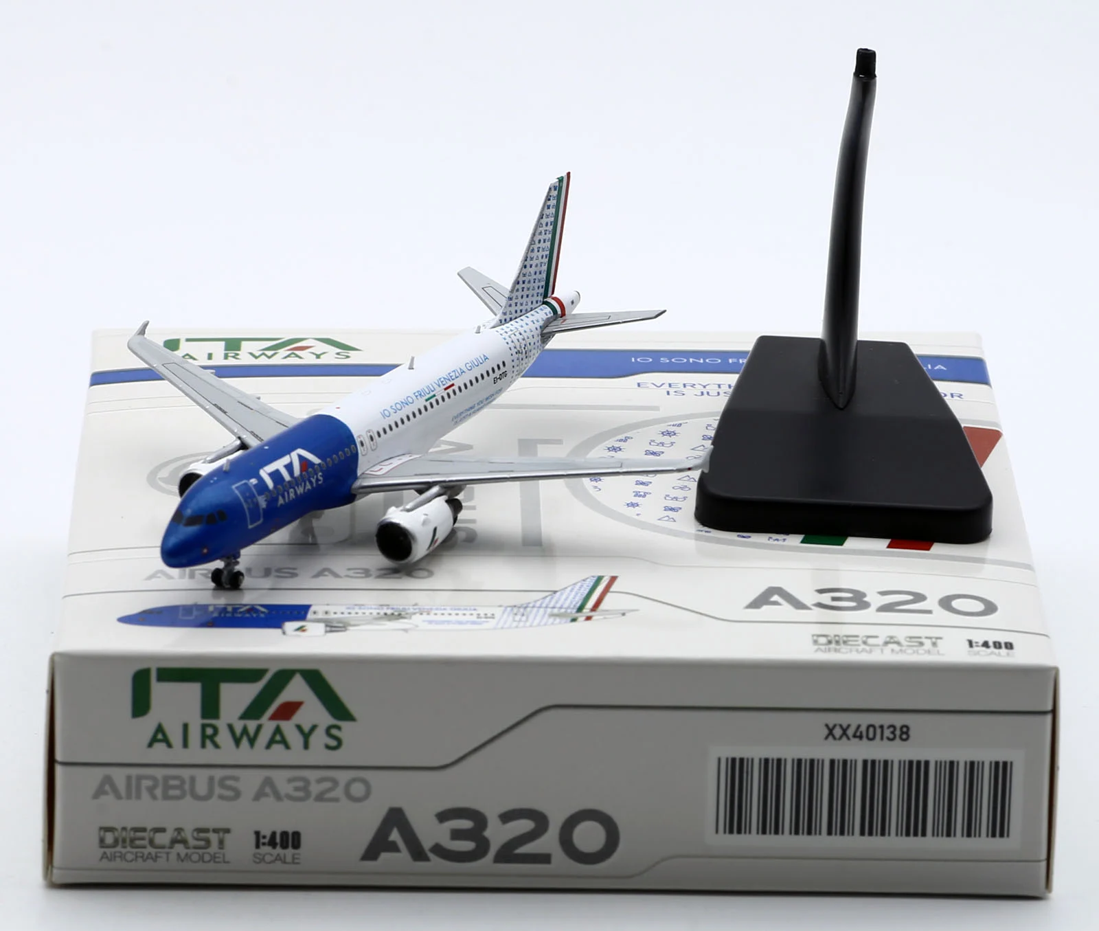 Collectible Diecast Aircraft Model Airbus A320 XX40138 JC Wings 1:400 ITA Airways Reg: EI-DTG