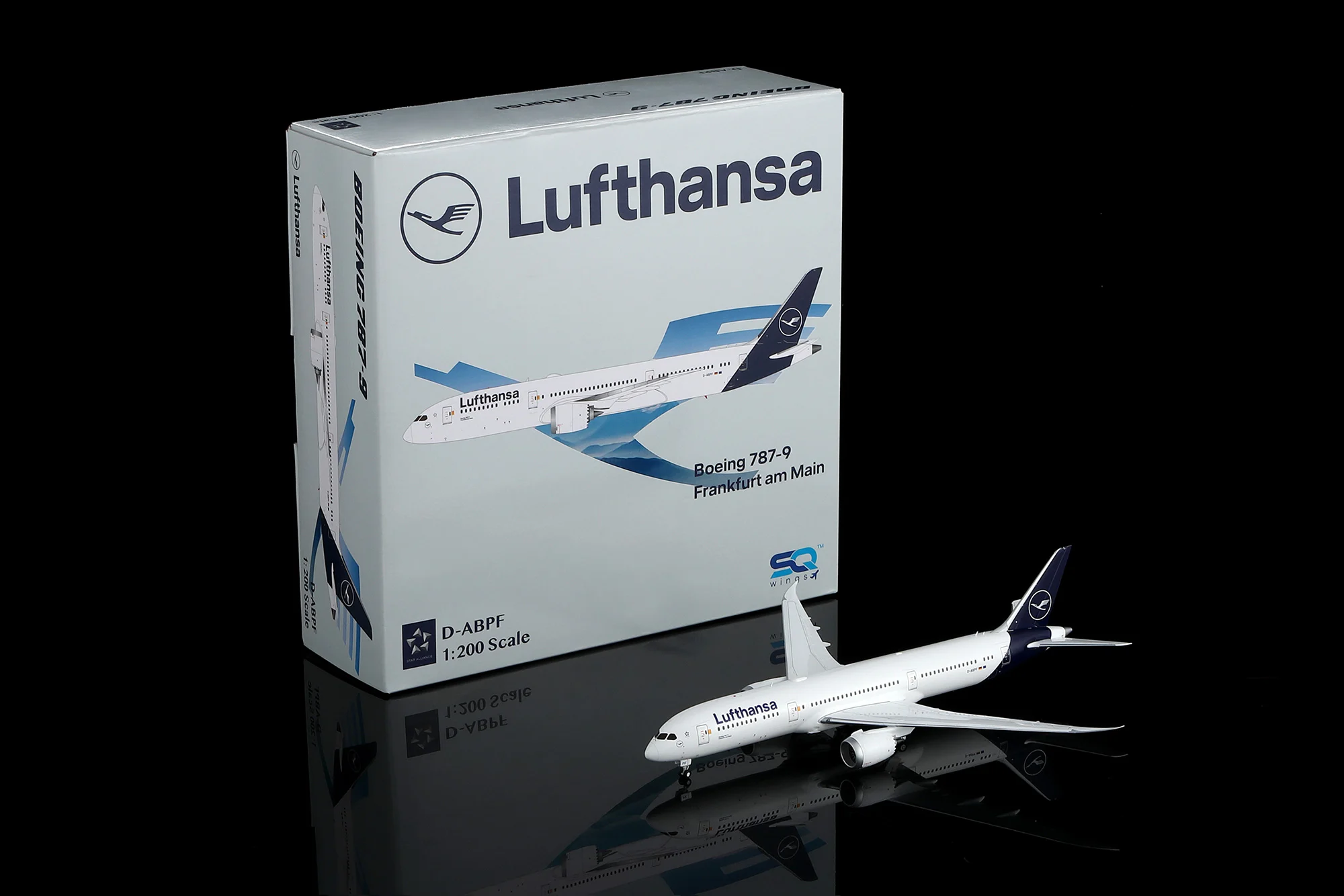 Collectible Diecast Aircraft Model Boeing B787-9 L2278 SQ Wings 1:200 Lufthansa Airlines Reg: D-ABPF