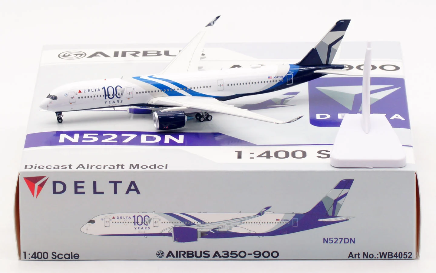 Collectible Diecast Aircraft Model Airbus A350-900 WB4052 Aviation 1:400 DELTA Air Lines Reg: N527DN detachable gear
