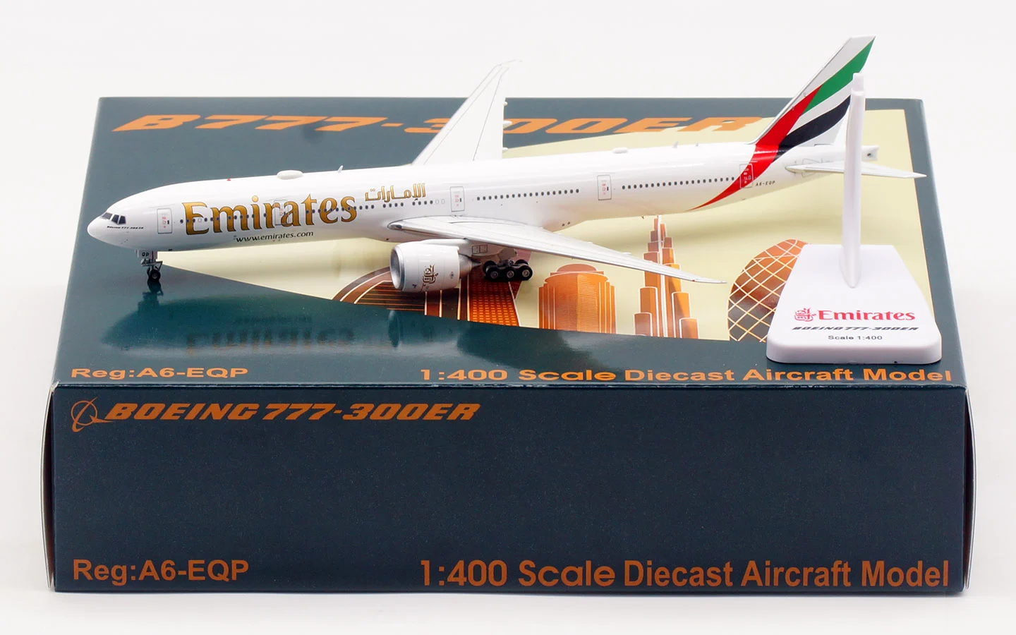 Collectible Diecast Aircraft Model Boeing B777-300ER XB0013 Aviation 1:400 Emirates Airways Reg: A6-EQP detachable gear
