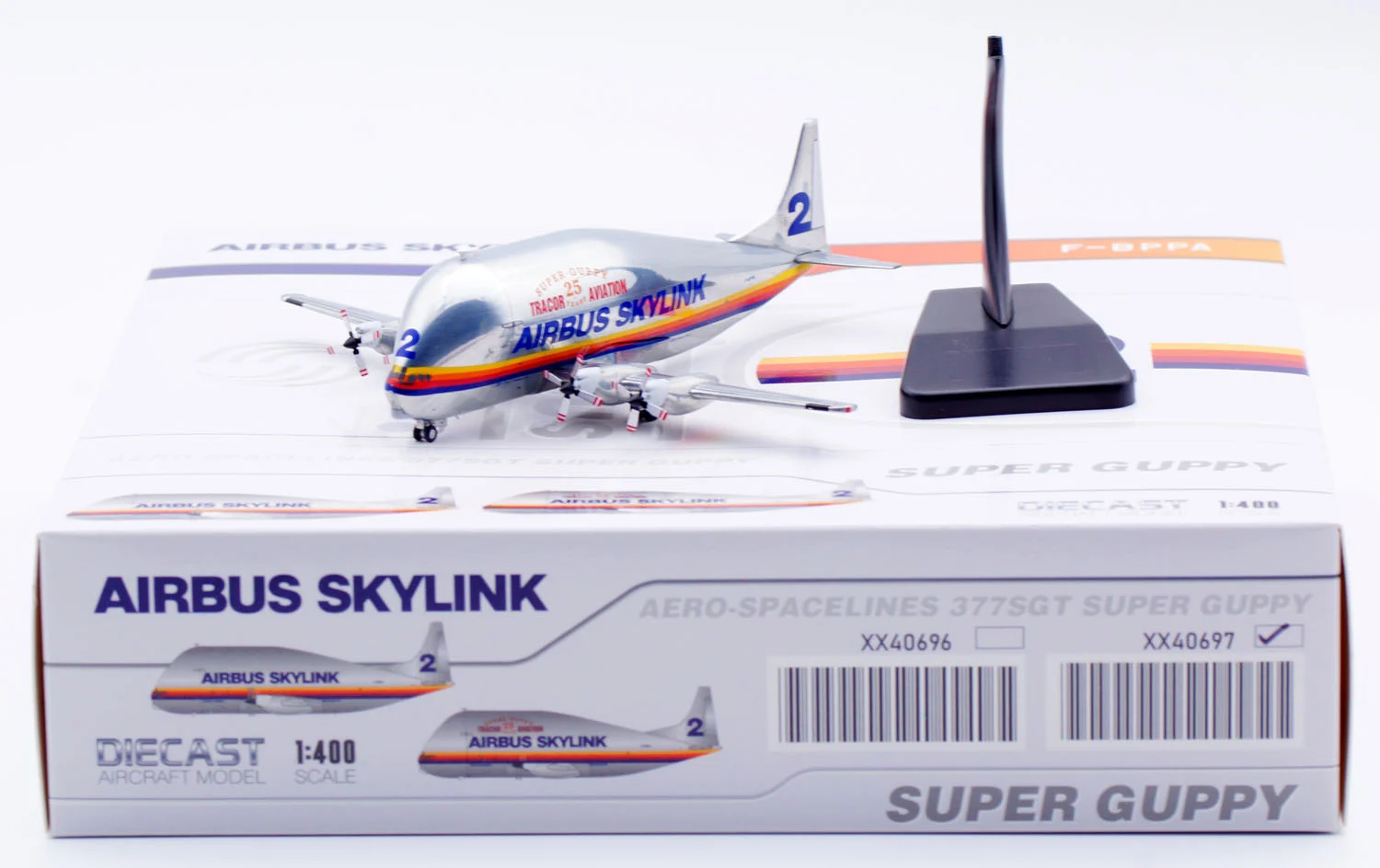 Collectible Diecast Aircraft Model Airbus Skylink 337SGT Super Guppy [2] [Tracor Aviation 25 Years] XX40697 JC Wings 1:400 Reg: F-BPPA