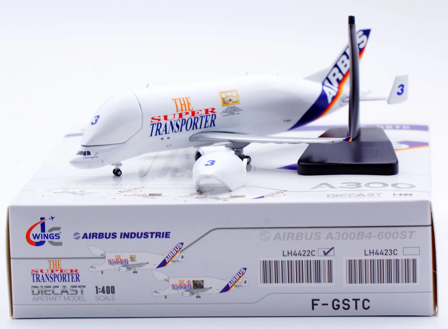 Collectible Diecast Aircraft Model Airbus Industrie A300-600ST Beluga No.3 LH4422C "Interactive Series" JC Wings 1:400 [II Dio Nascosto] Reg: F-GSTC