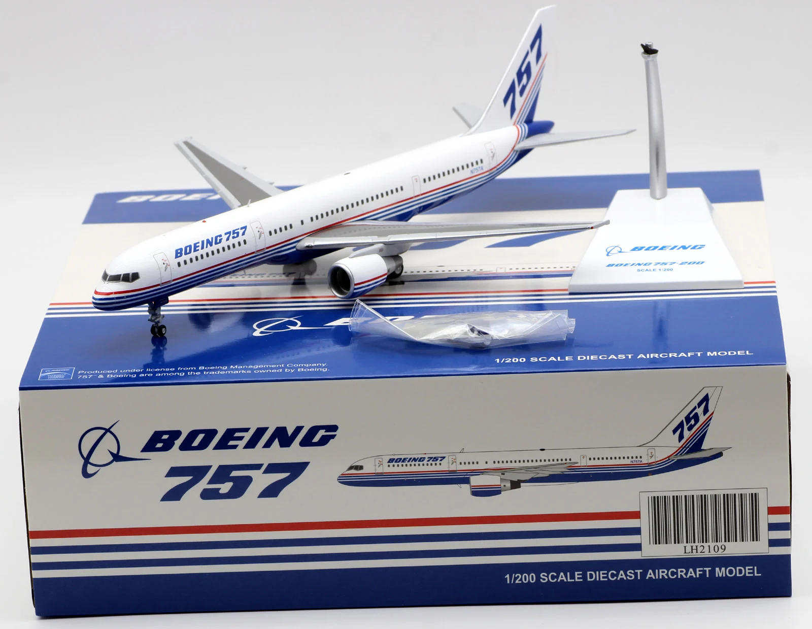 Collectible Diecast Aircraft Model Boeing B757-200 LH2109 JC Wings 1:200 "House Color" Reg: N757A