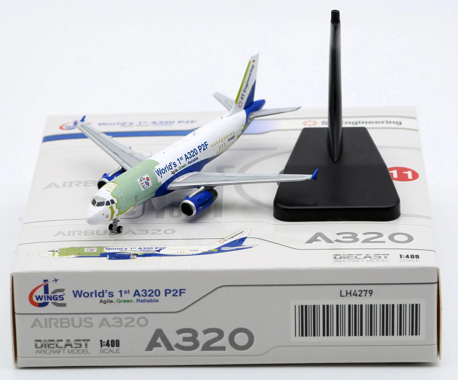 Collectible Diecast Aircraft Model Airbus A320 LH4279 "World's 1st A320 P2F" JC Wings 1:400 "House Color" Reg: D-AAES