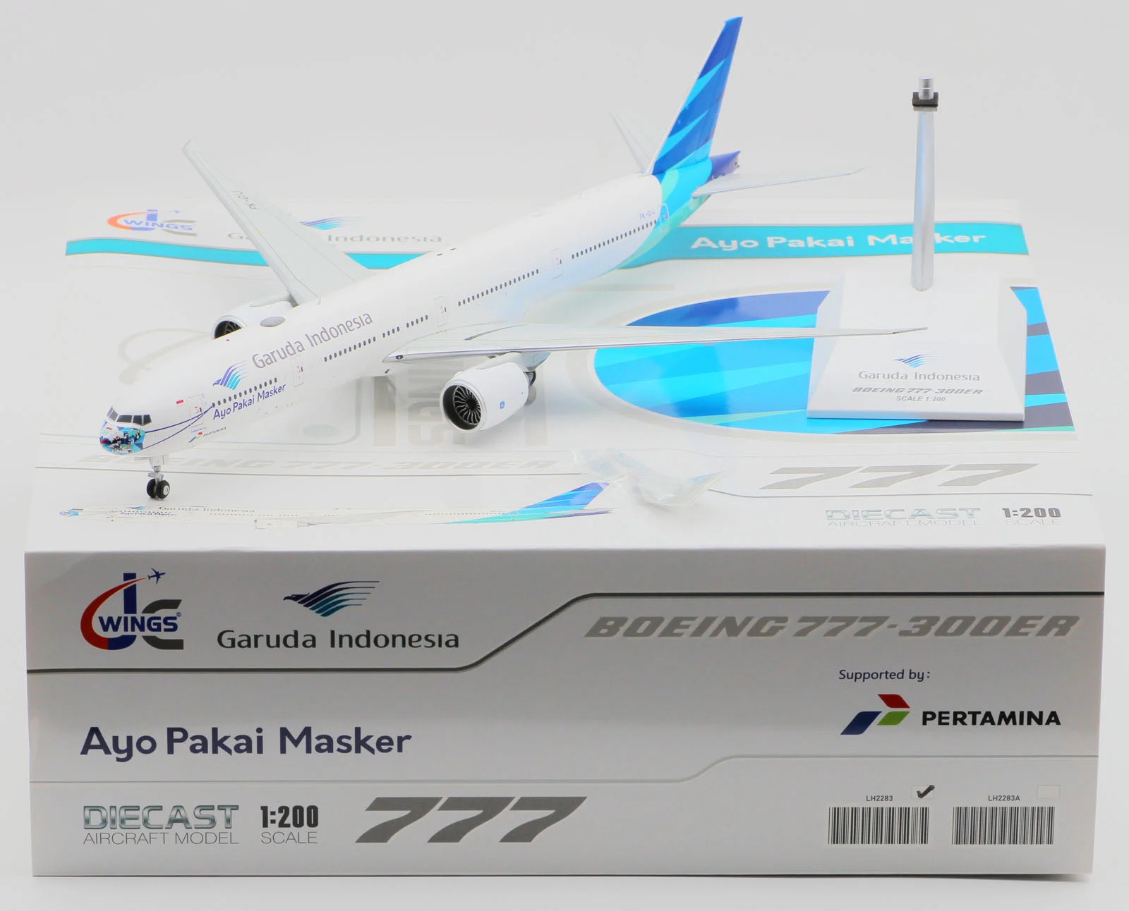 Collectible Diecast Aircraft Model Boeing B777-300ER LH2283 JC Wings 1:200 Garuda Indonesian Reg: PK-GIJ