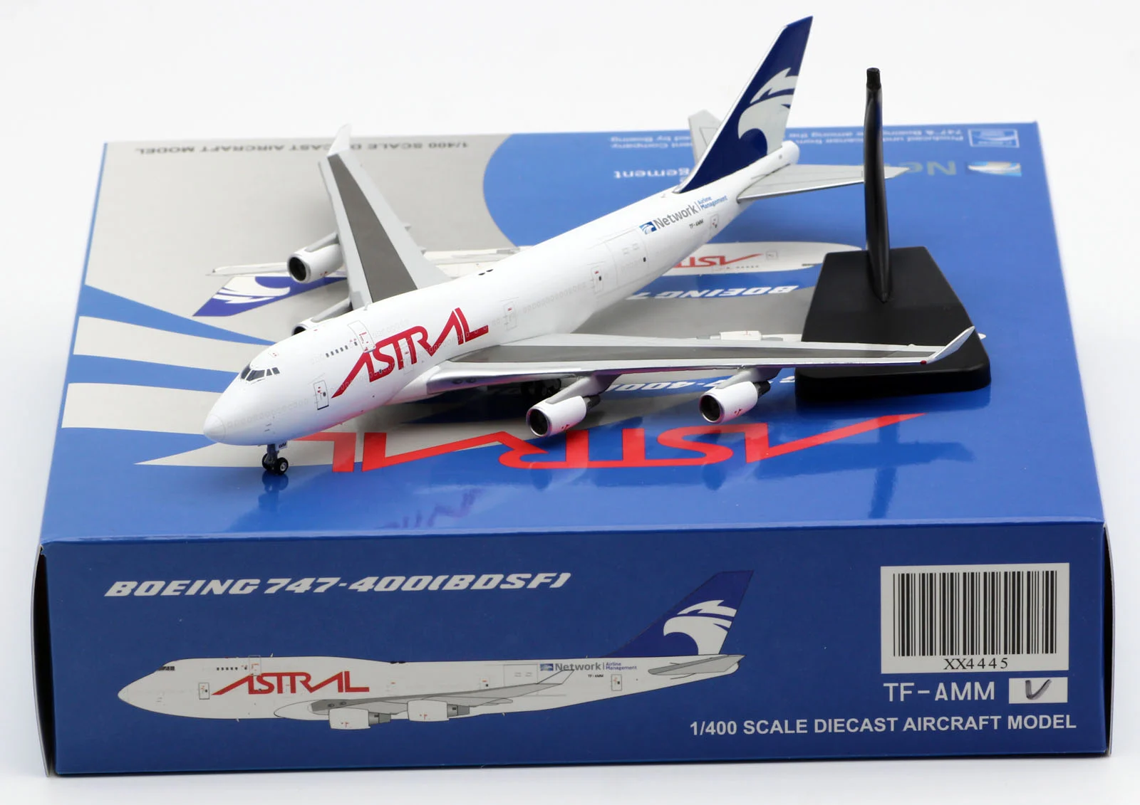 Collectible Diecast Aircraft Model Boeing B747-400F XX4445 JC Wings 1:400 Astral Aviation Airlines Reg: TF-AMM