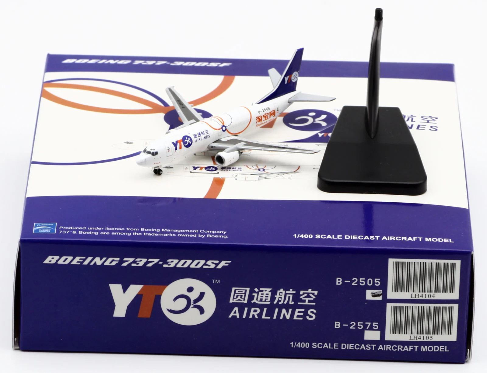 Collectible Diecast Aircraft Model Boeing B737-300 LH4104 JC Wings 1:400 YTO Cargo Airlines Reg: B-2505