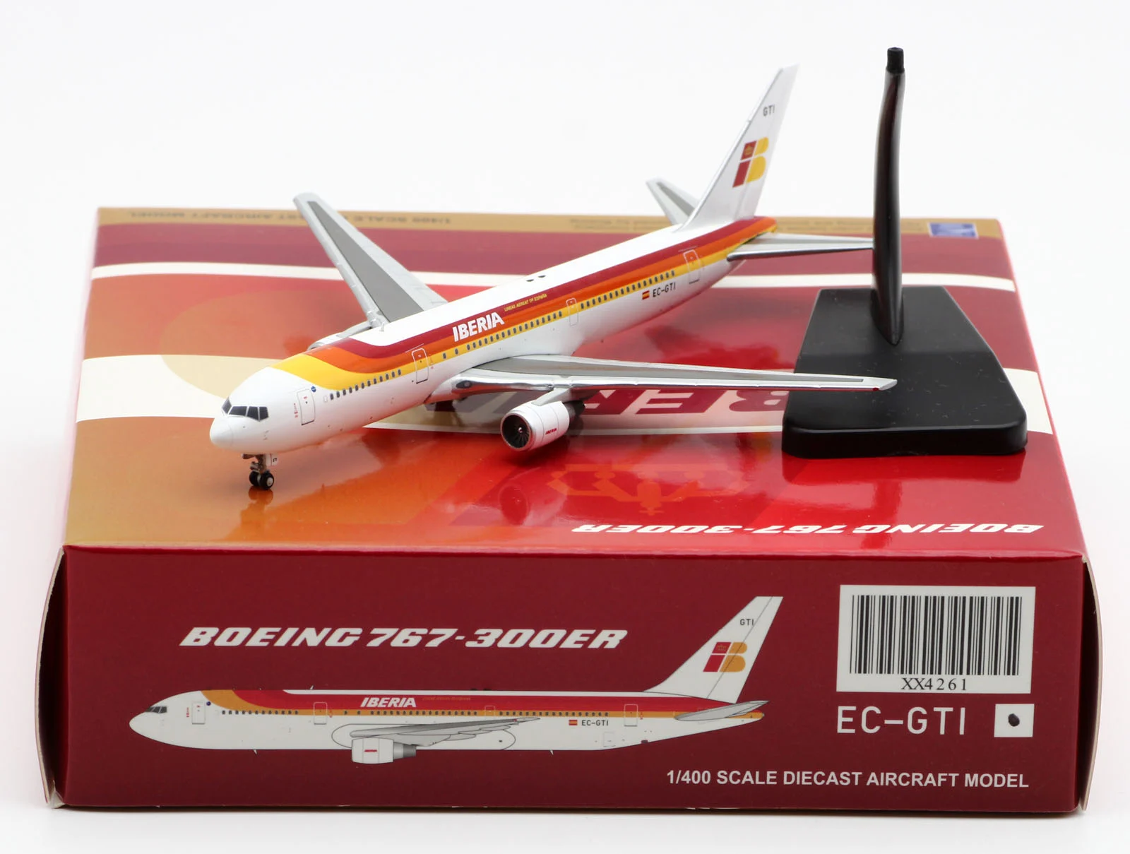 Collectible Diecast Aircraft Model Boeing B767-300ER XX4261 JC Wings 1:400 Iberia Airlines Reg: EC-GTI