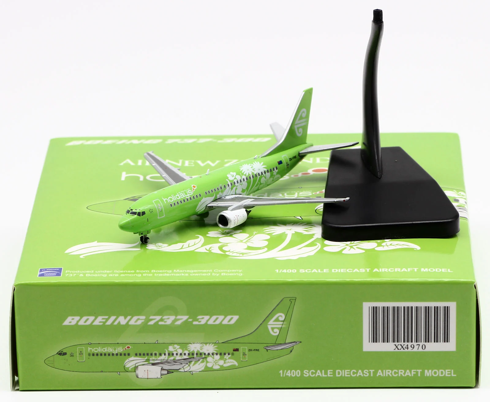 Collectible Diecast Aircraft Model Boeing B737-300 XX4970 JC Wings 1:400 AIR NEW ZEALAND Reg: ZK-FRE