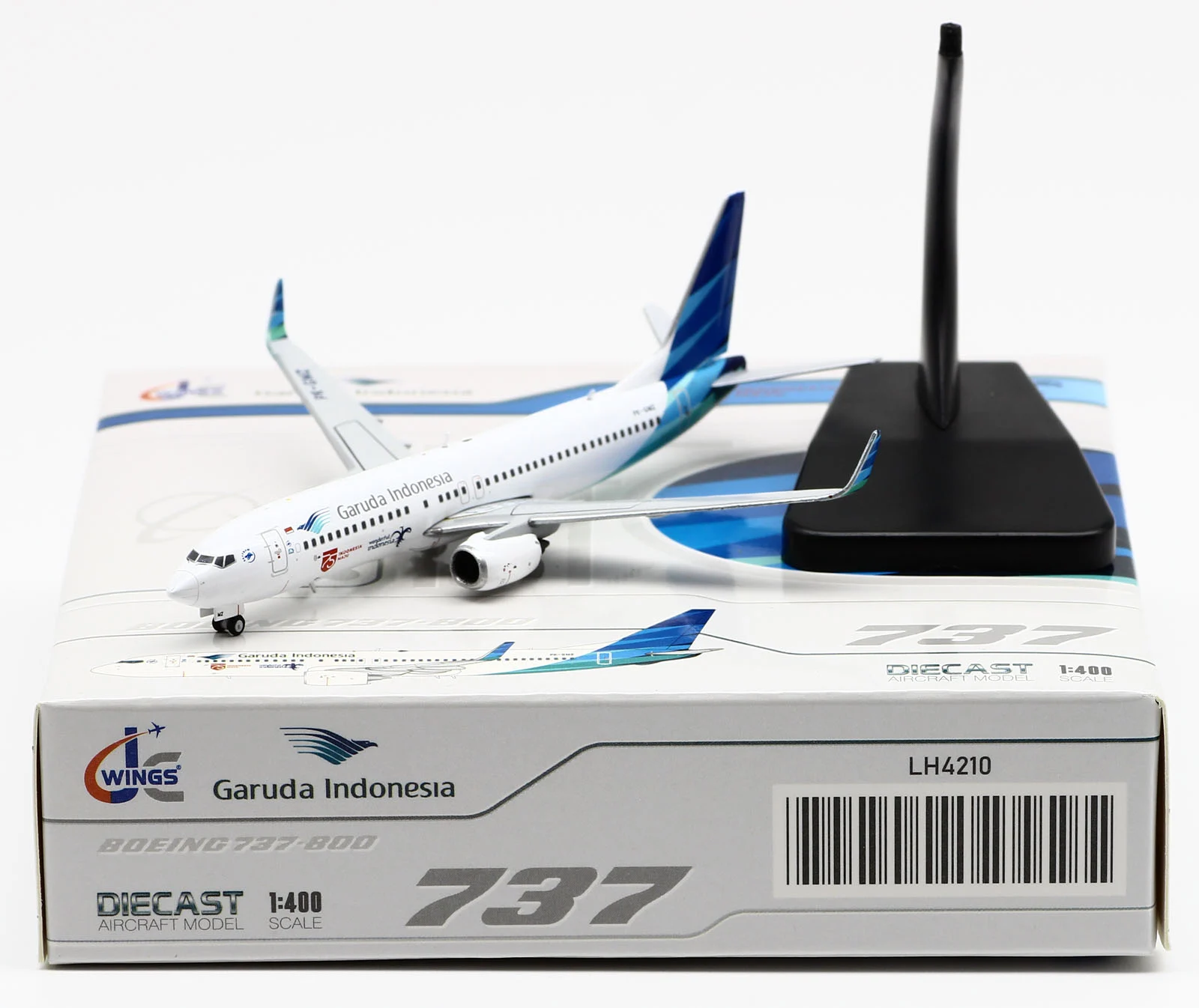 Collectible Diecast Aircraft Model Boeing B737-800 LH4210 JC Wings 1:400 Garuda Indonesia Reg: PK-GMZ
