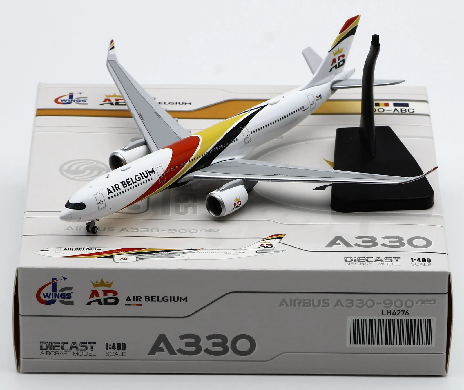 Collectible Diecast Aircraft Model Airbus A330-900neo LH4276 JC Wings 1:400 Air Belgium Reg: OO-ABG